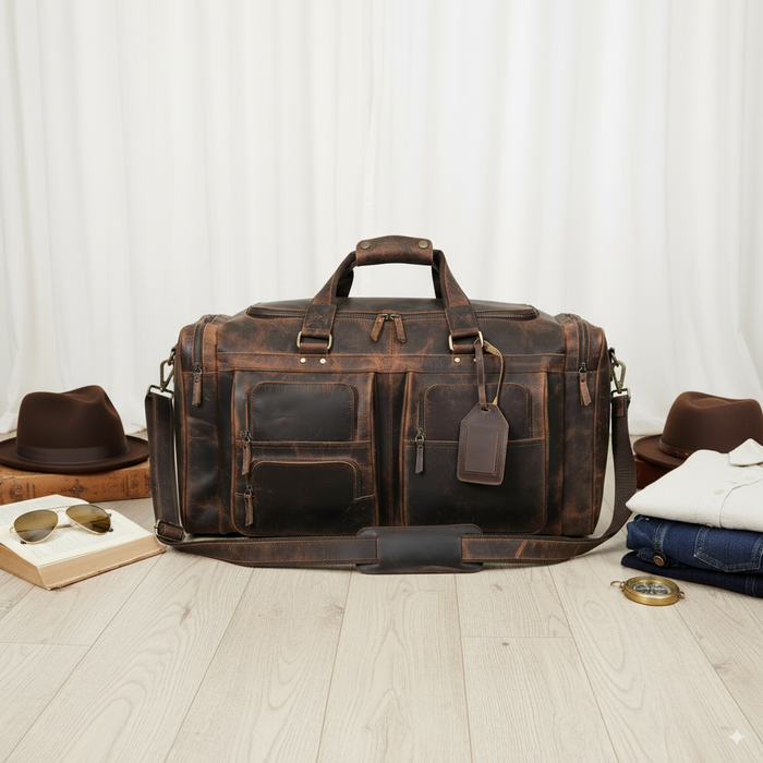 Farm Premium Buffalo Leather Duffle Combo Set