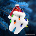 Festive Tooth Glass Christmas Ornament, Dentist Gift and Decor Glass Ornament OrnamentallyYou
