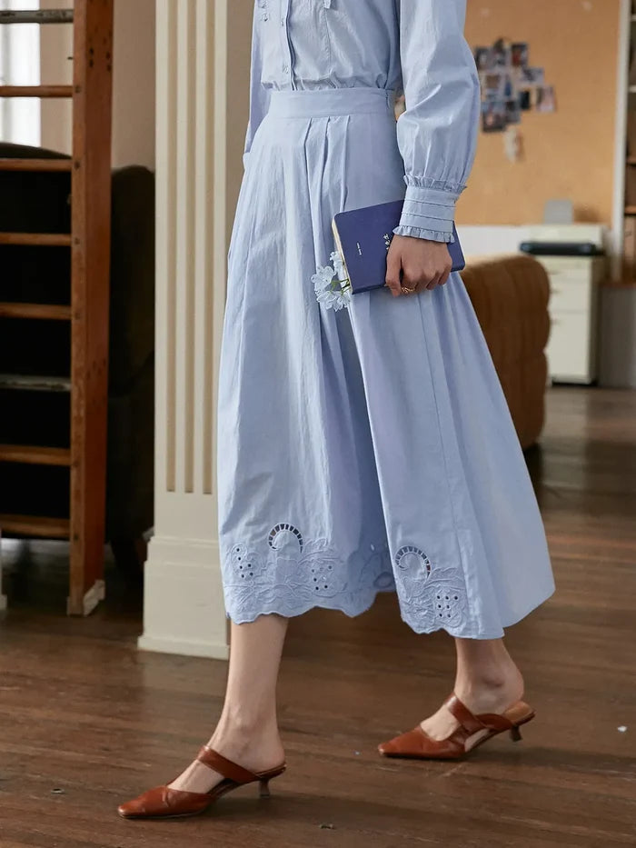 【Final Sale】Kassidy Hollow 100% Cotton Skirt