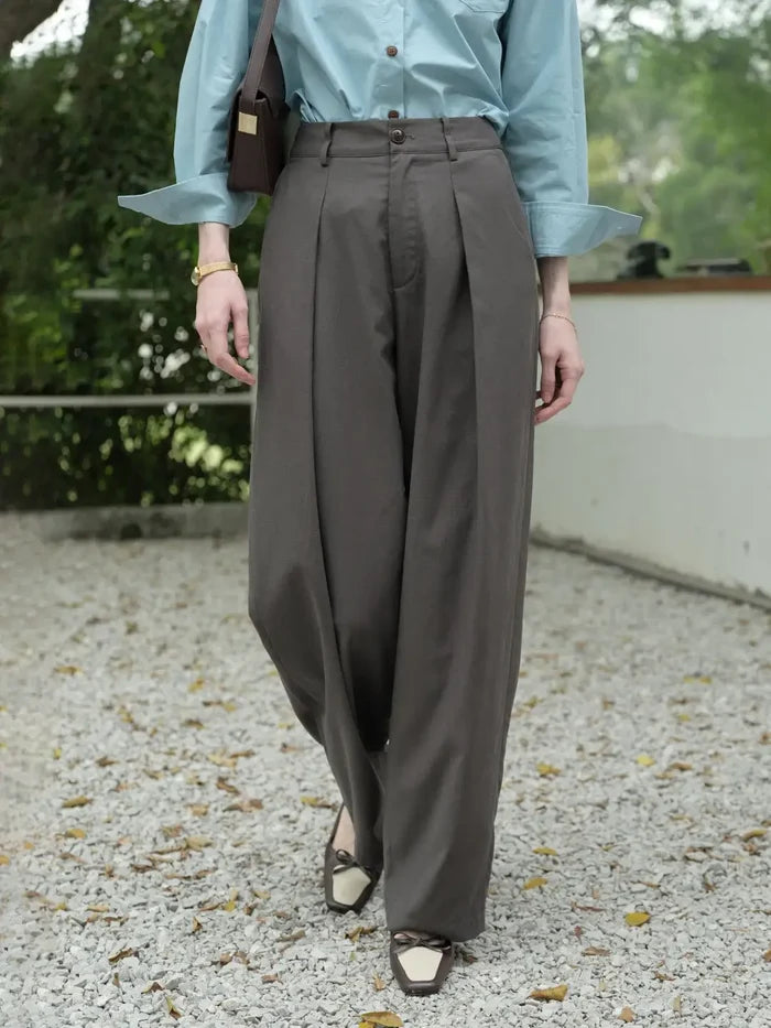 【Final Sale】Quincy Pleated Cotton Trousers