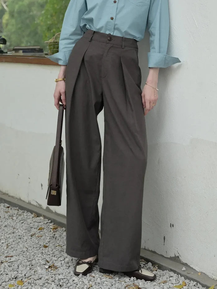 【Final Sale】Quincy Pleated Cotton Trousers