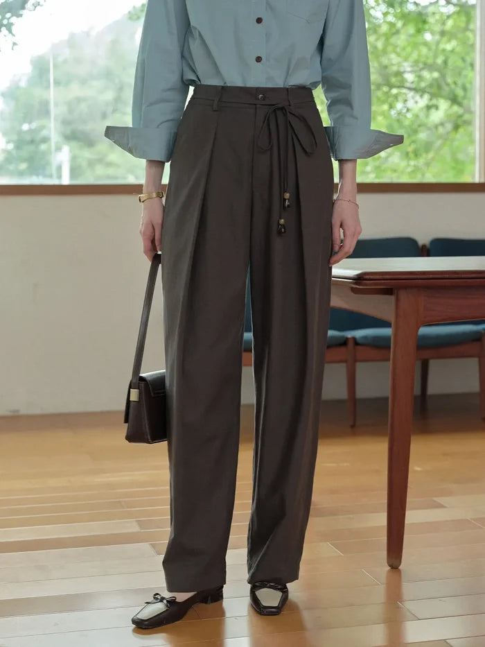 【Final Sale】Quincy Pleated Cotton Trousers