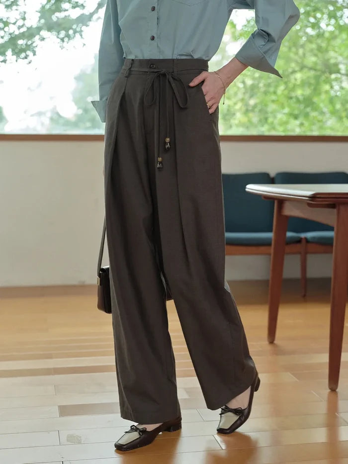 【Final Sale】Quincy Pleated Cotton Trousers