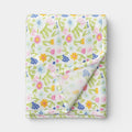 Floral Printed Plush Polyester Throw Blanket