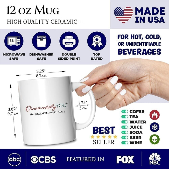 Red White & Proud Personalized Mug, Patriotic 4th of July Celebration Pooh Bear Gift with Custom Name Personalized Ceramic Mug OrnamentallyYou