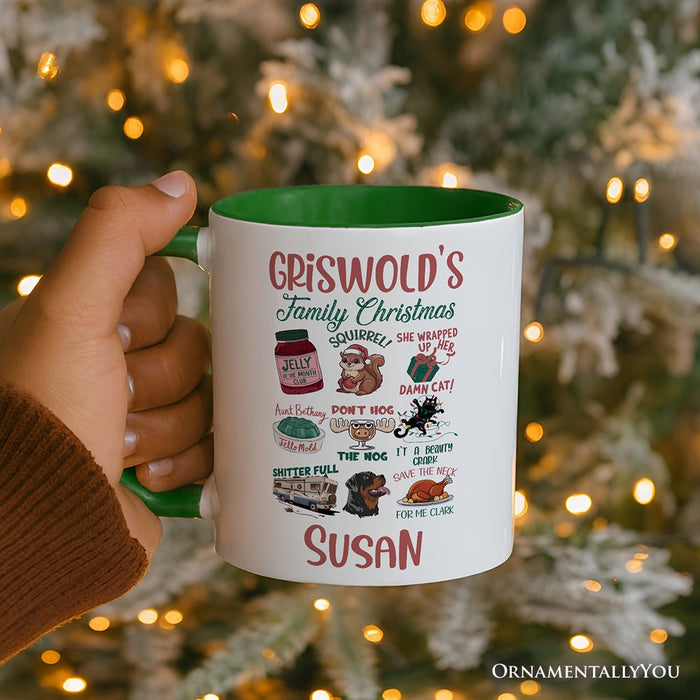 Griswold’s Family Christmas Personalized Mug, Funny Retro Vacation Movie Quote Gift with Custom Name Personalized Ceramic Mug OrnamentallyYou