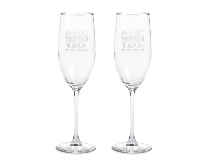 Harley-Davidson 110th Anniversary Champagne Flute Set