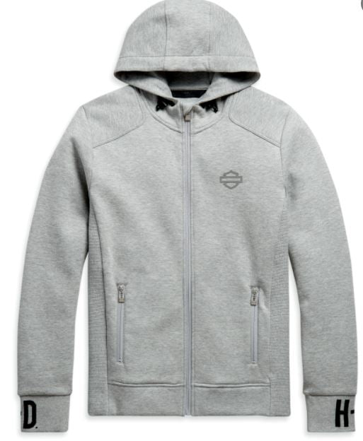 Harley-Davidson Men's Rib-Knit Side Hoodie Grey
