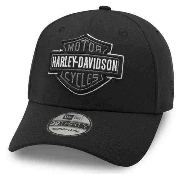 Harley-Davidson® Men's Tonal B&S Logo 39thirty® Baseball Cap - Black