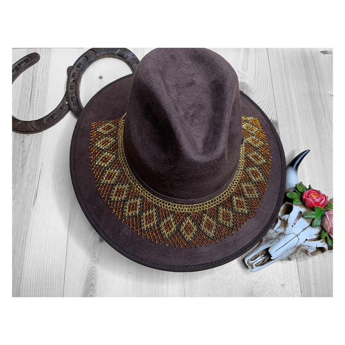 Hat with Beaded Hatband