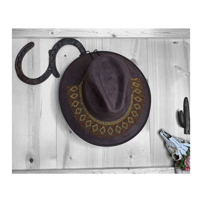 Hat with Beaded Hatband