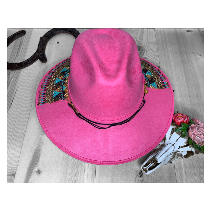 Hat with Beaded Hatband