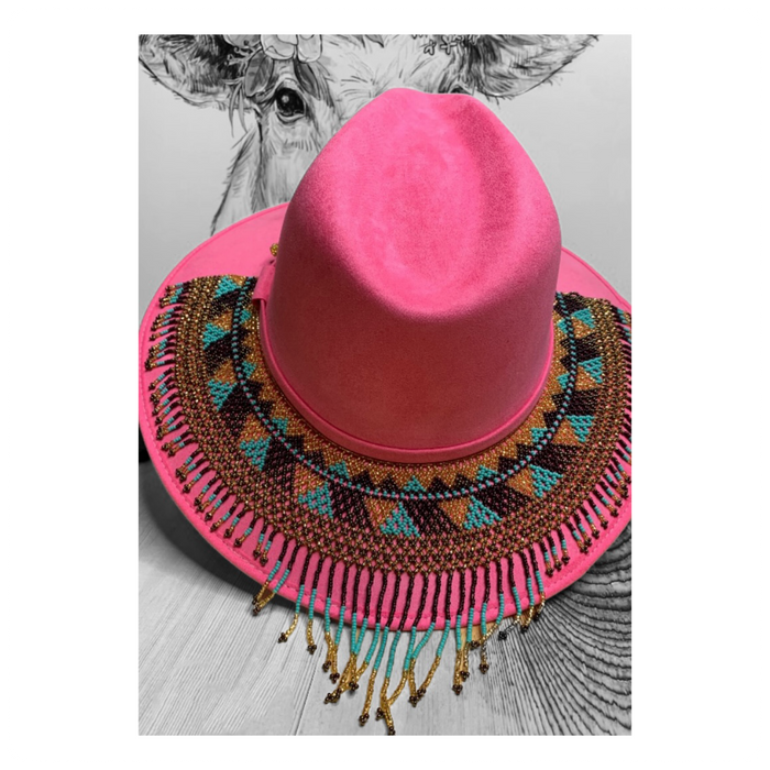 Hat with Beaded Hatband