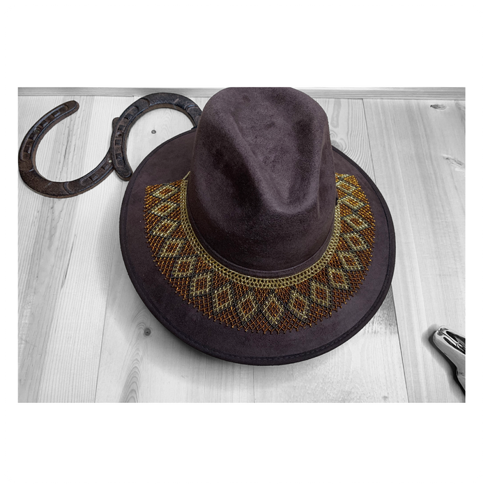 Hat with Beaded Hatband