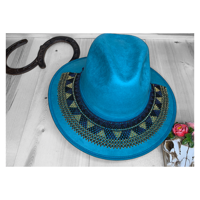 Hat with Beaded Huichol Hatband