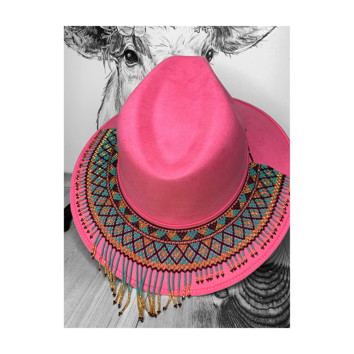 Hat with Beaded Huichol Hatband