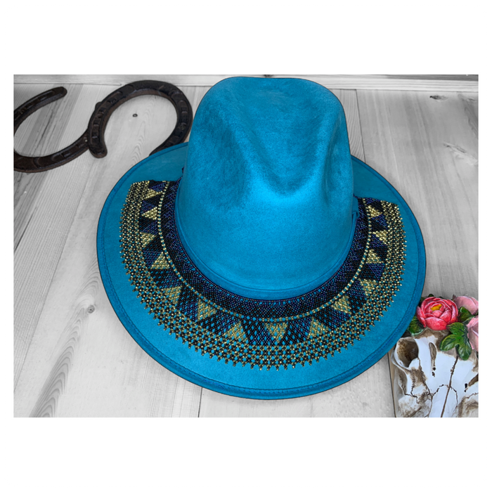Hat with Beaded Huichol Hatband