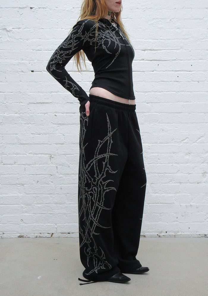 HAUNT STUDDED OVERSIZED SWEATPANTS BLACK