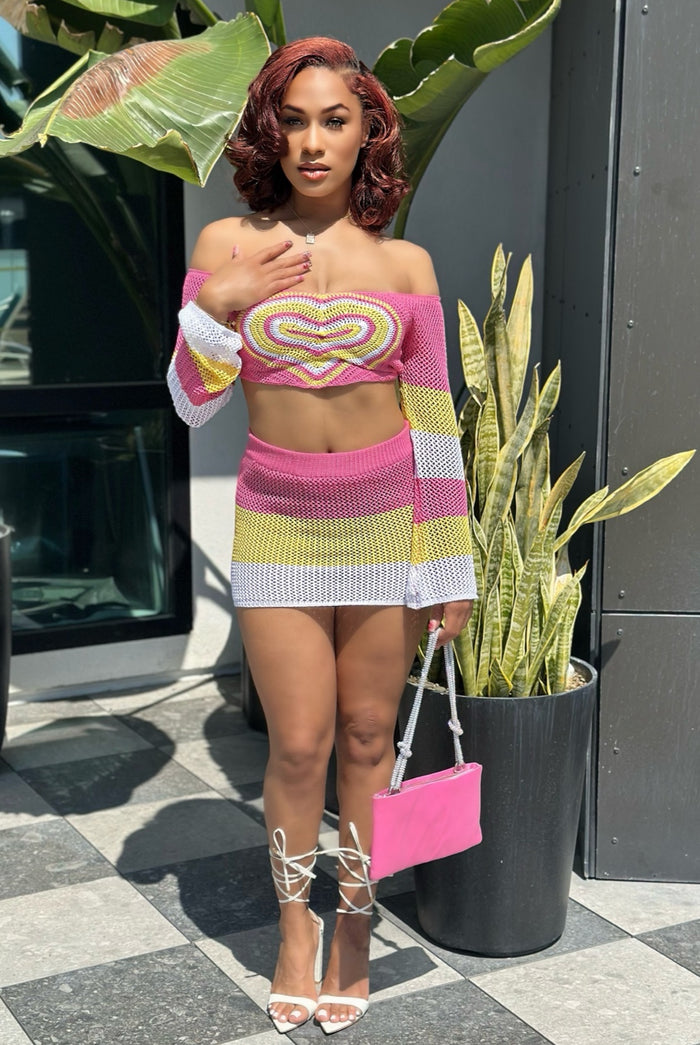 Heartbreaker Knit Skirt Set Front View