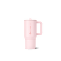 Termo con popote HydroJug Traveler de 592 ml en color Pink Sand, vista frontal con asa #color_Pink Sand