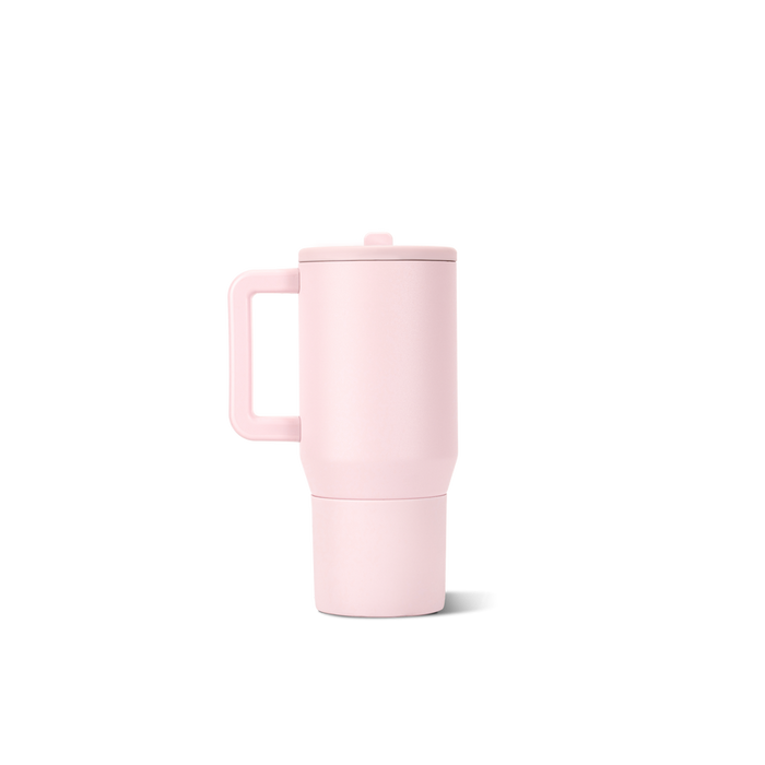 Vista posterior del vaso térmico HydroJug Traveler de 20 oz en color Pink Sand #color_Pink Sand