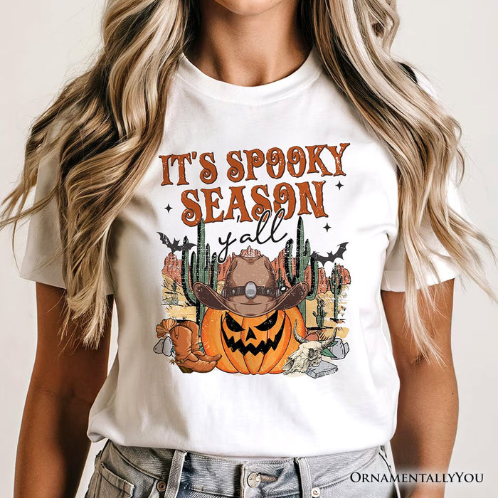 It's Spooky Season Y'all T-Shirt, Funny Western Halloween Tee for Pumpkin Cowboys T-Shirts OrnamentallyYou