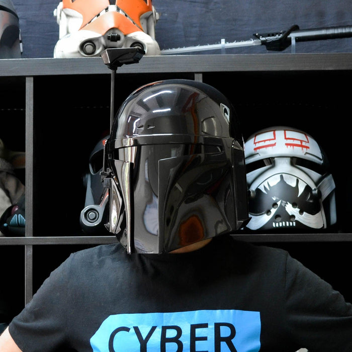 Jango Fett Black Version Helmet from Star Wars / Cosplay Helmet / Mandalorian Helmet / Star Wars Helmet Cyber Craft