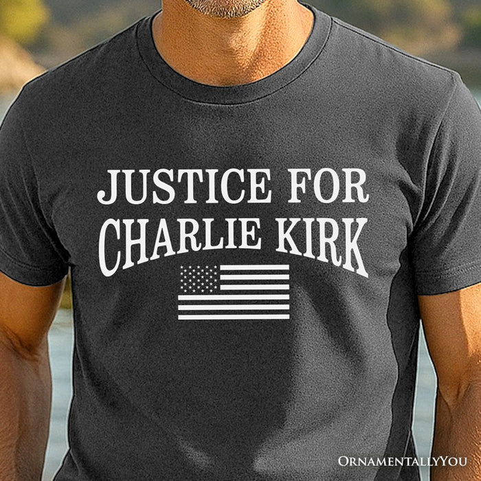 Justice For Charlie Kirk Memorial T-Shirt, Patriot Pray Tee T-Shirts OrnamentallyYou
