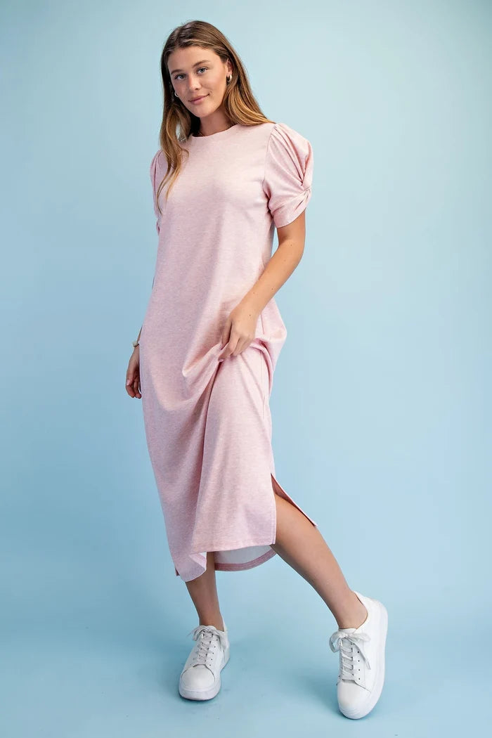 Knit Round Neck Midi Dress