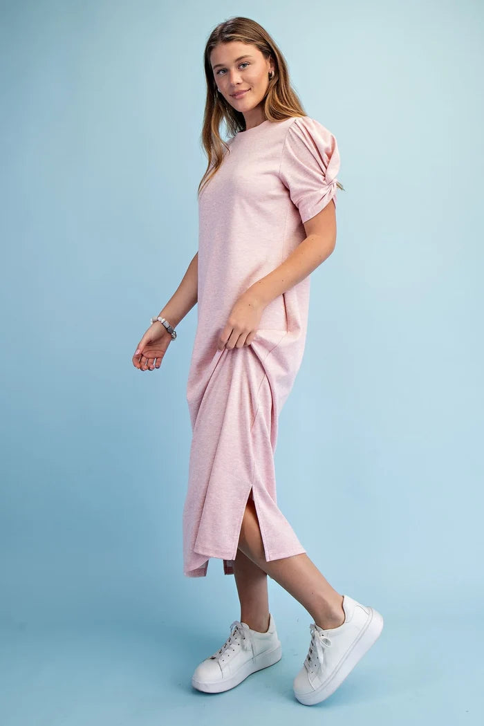 Knit Round Neck Midi Dress