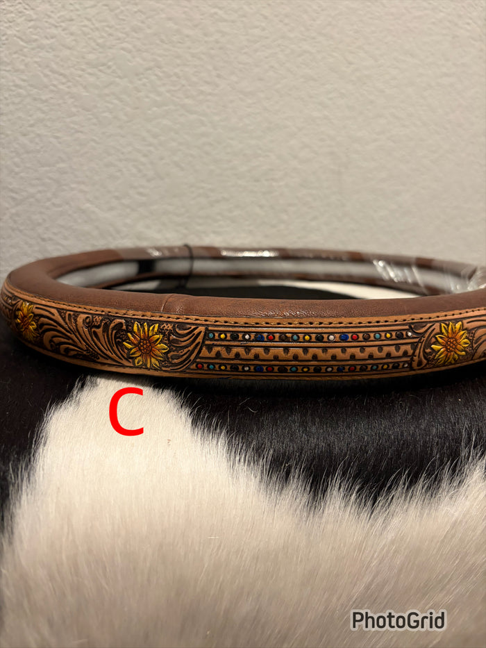 Leather steering wheel covers