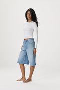 Lenzie Layered Long Sleeve Top in White