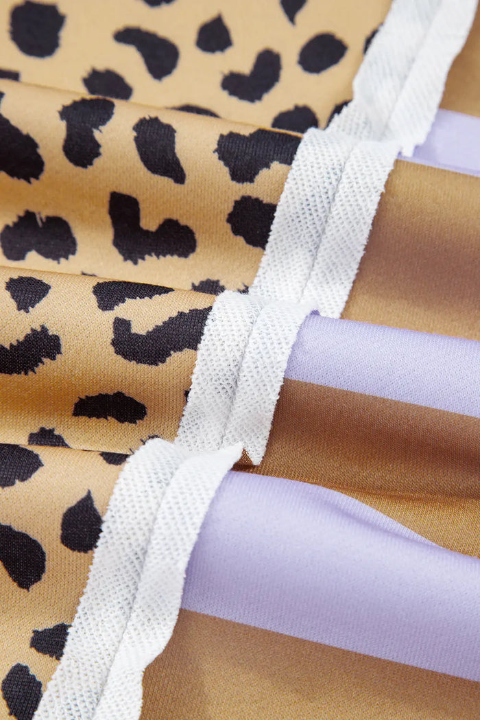 Leopard Striped Patchwork Plus Size Loose Sweatshirt - Size/Plus Sweatshirts & Hoodies