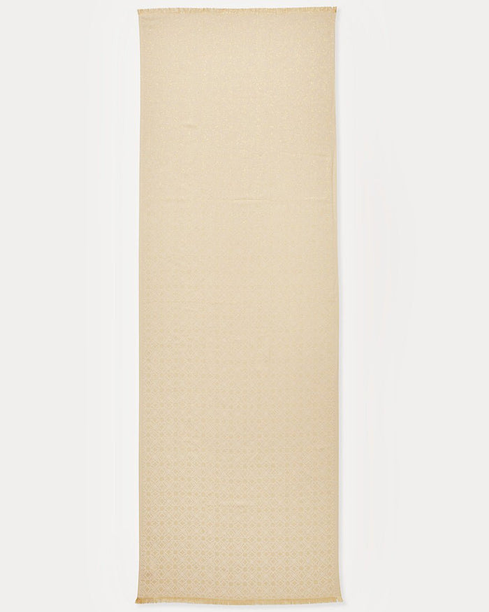 Logo Jacquard Wrap - Wicker Tan X Coconut