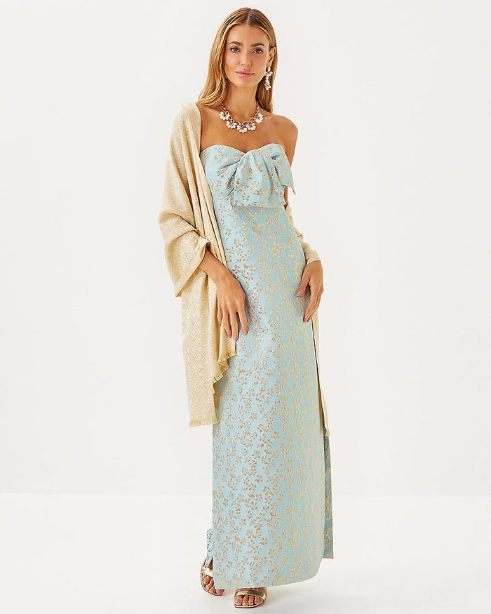 Logo Jacquard Wrap - Wicker Tan X Coconut