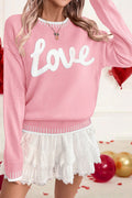 Love Chenille Pink Sweater