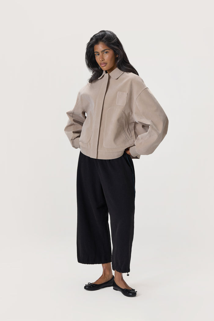 Martha Faux Suede Jacket in Beige