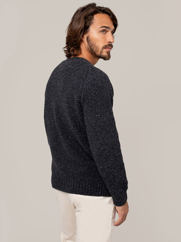 Men's Recycled Cashmere Moss Stitch Jumper