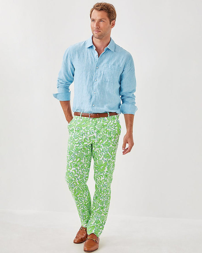 Mens Stuff Addison Shirt - Blue Peri X Resort White