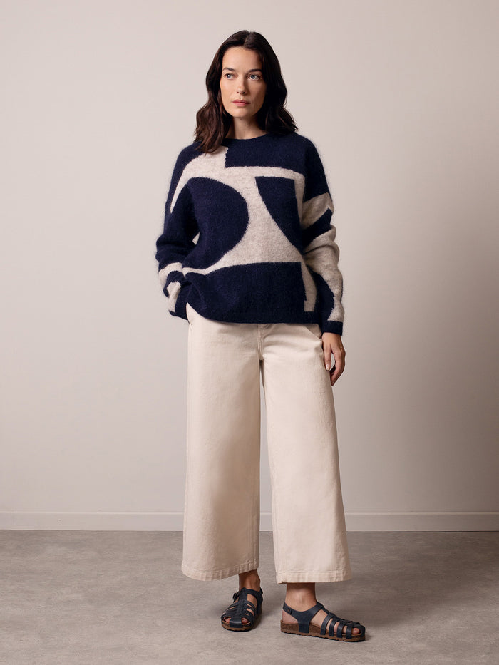Mohair Blend Abstract Geo Jumper