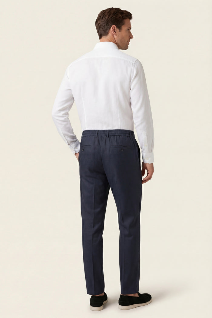 Monteria Stretch Linen Trouser Navy
