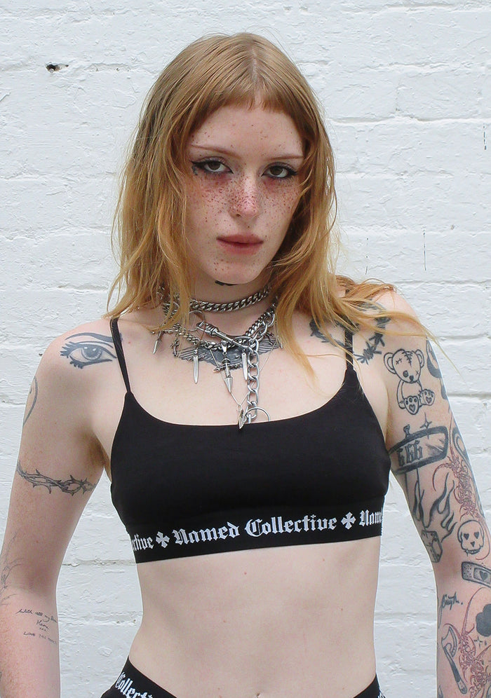 NAMED CLASSICS LOGO BRALETTE BLACK