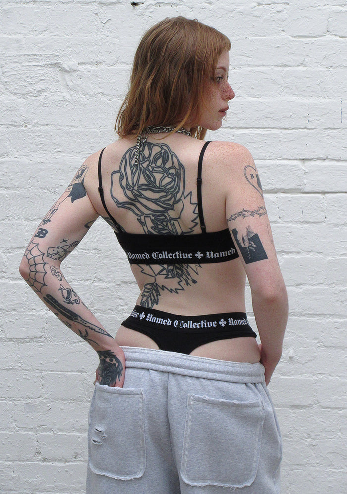 NAMED CLASSICS LOGO BRALETTE BLACK