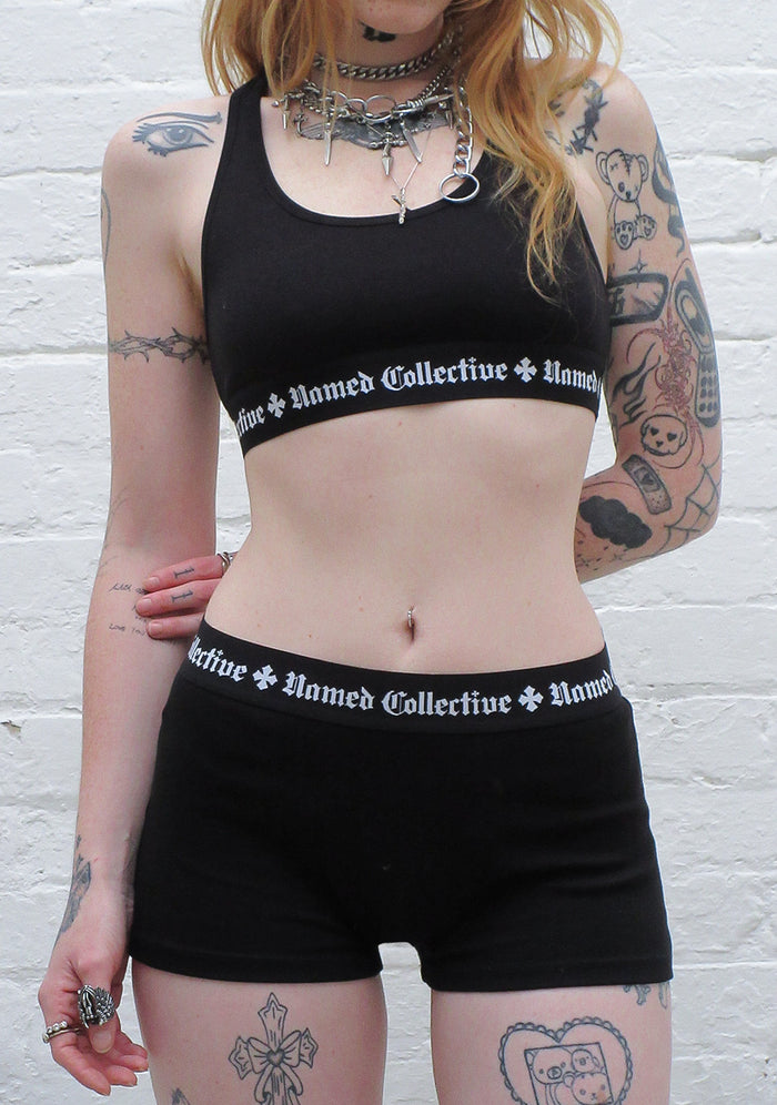 NAMED CLASSICS LOGO RACERBACK BRALETTE BLACK