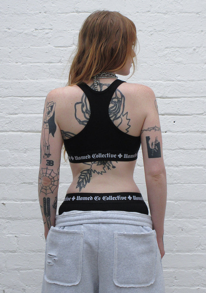 NAMED CLASSICS LOGO RACERBACK BRALETTE BLACK