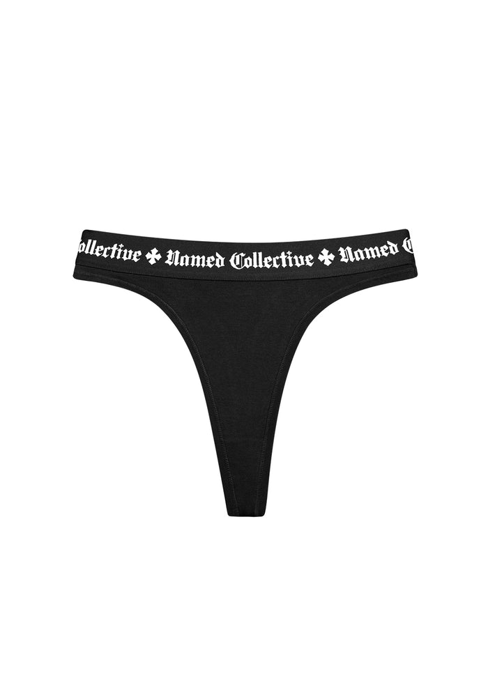 NAMED CLASSICS LOGO THONG BLACK