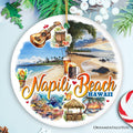 Napili Beach Hawaii Tropical Paradise Christmas Ornament, Hawaiian Islands Souvenir Ceramic Ornament OrnamentallyYou Circle