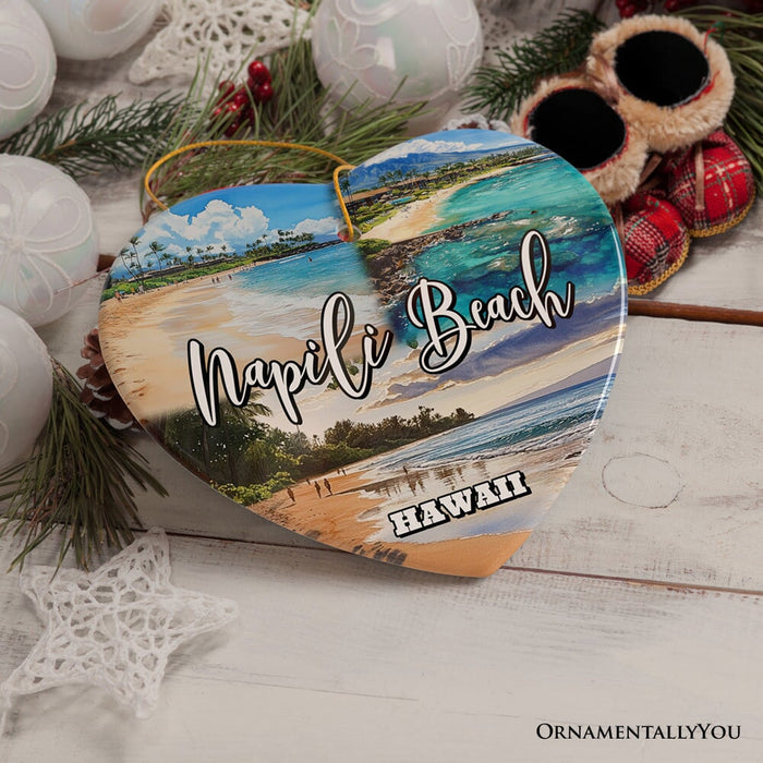 Napili Beach Hawaii Tropical Paradise Christmas Ornament, Hawaiian Islands Souvenir Ceramic Ornament OrnamentallyYou