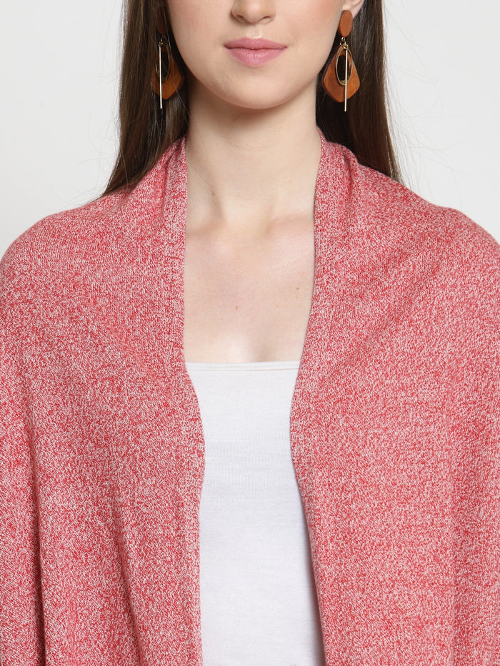 Natural Red Knitted Poncho | 100% Premium Cotton