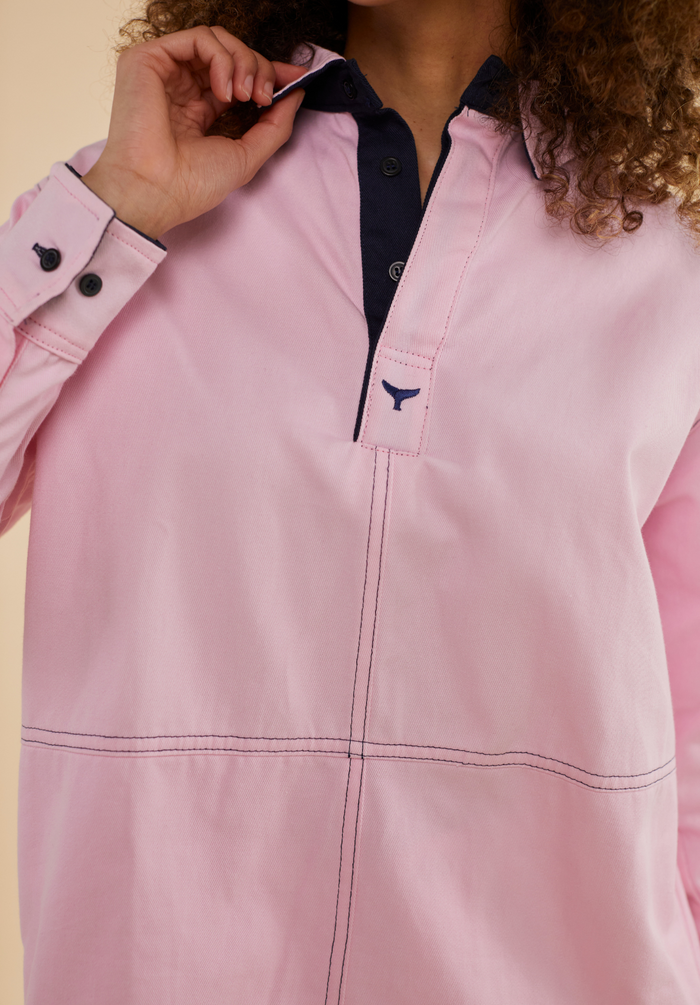 Newquay Women's Deck Shirt - Pink - Whale Of A Time Clothing